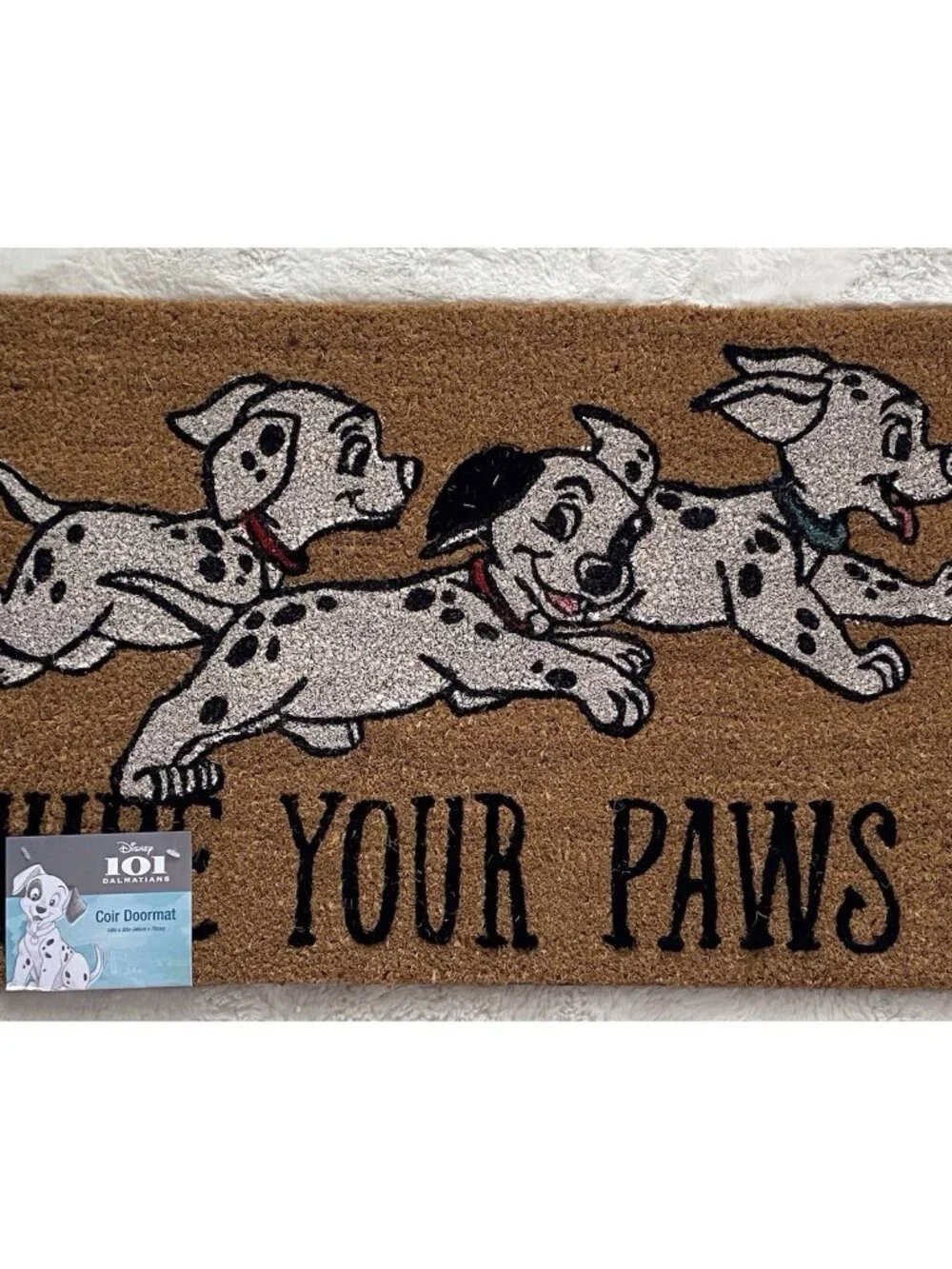 Disney 101 Dalmatians Wipe Your Paws Coir Door Mat Outdoor‎ 18 X 30” Porch NEW